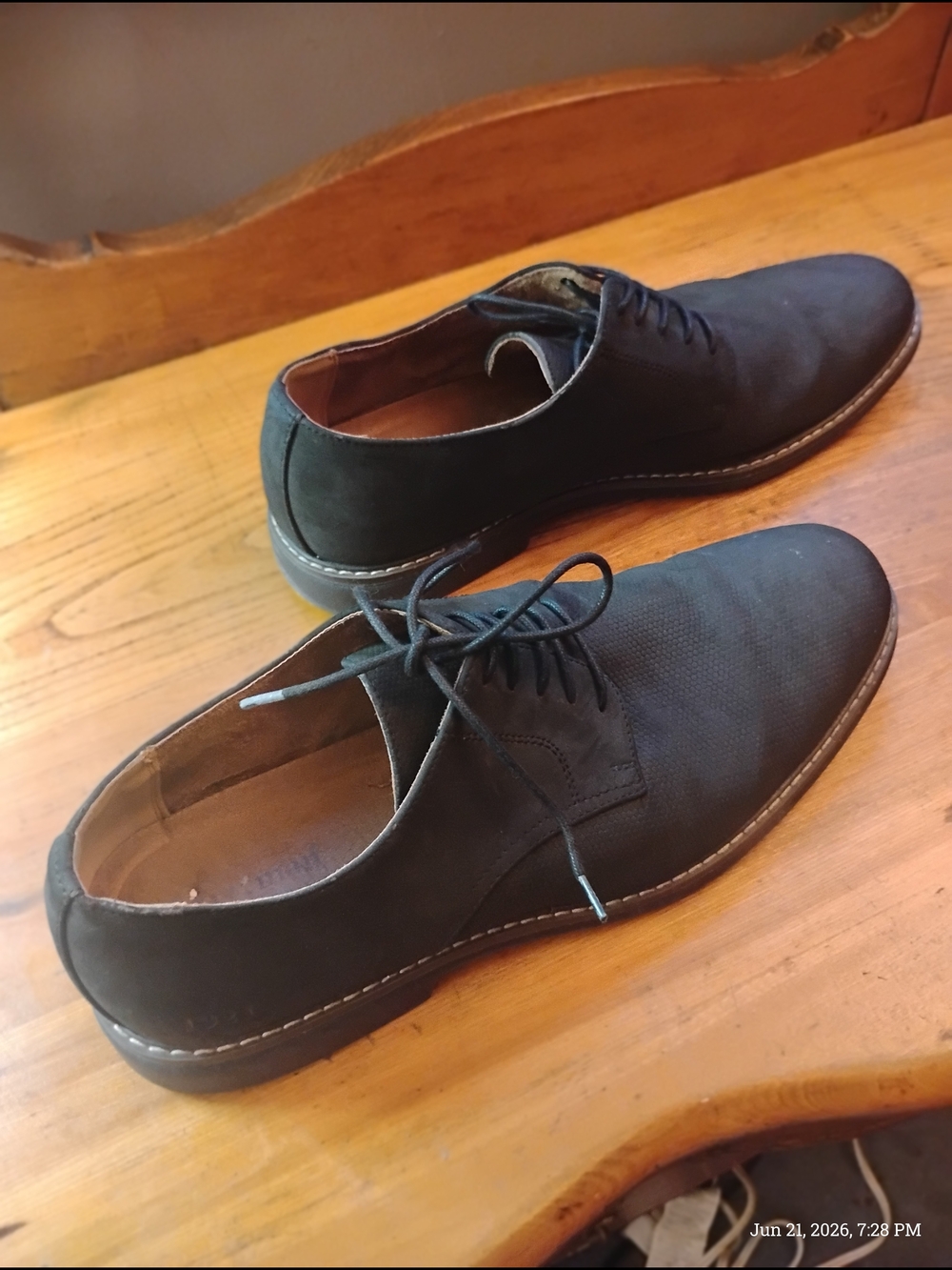 Hickey Freeman Milton Men's Size 12w Lace-Up Oxfords in Grey/Black #F217014 - Picture 4 of 6